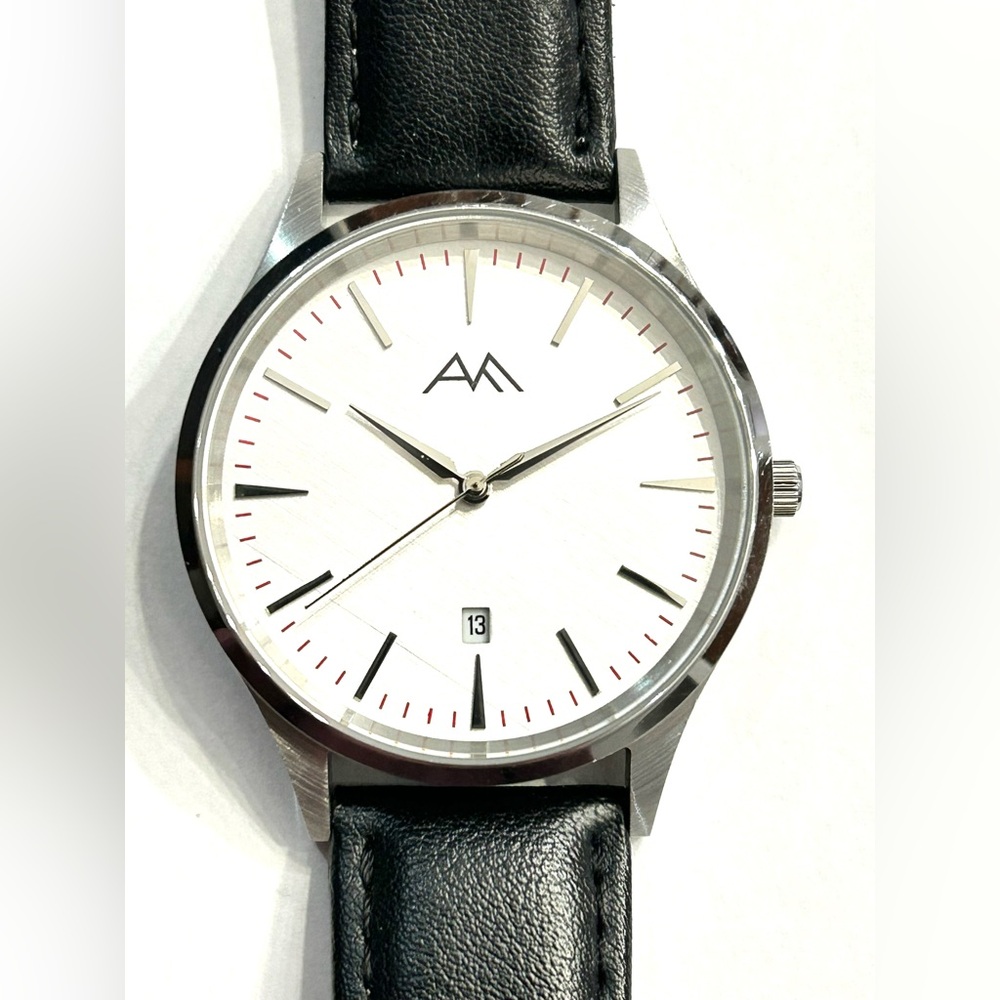 Atypical Man -Canadian Microbrand- Silver and Black Vegan Leather Watch